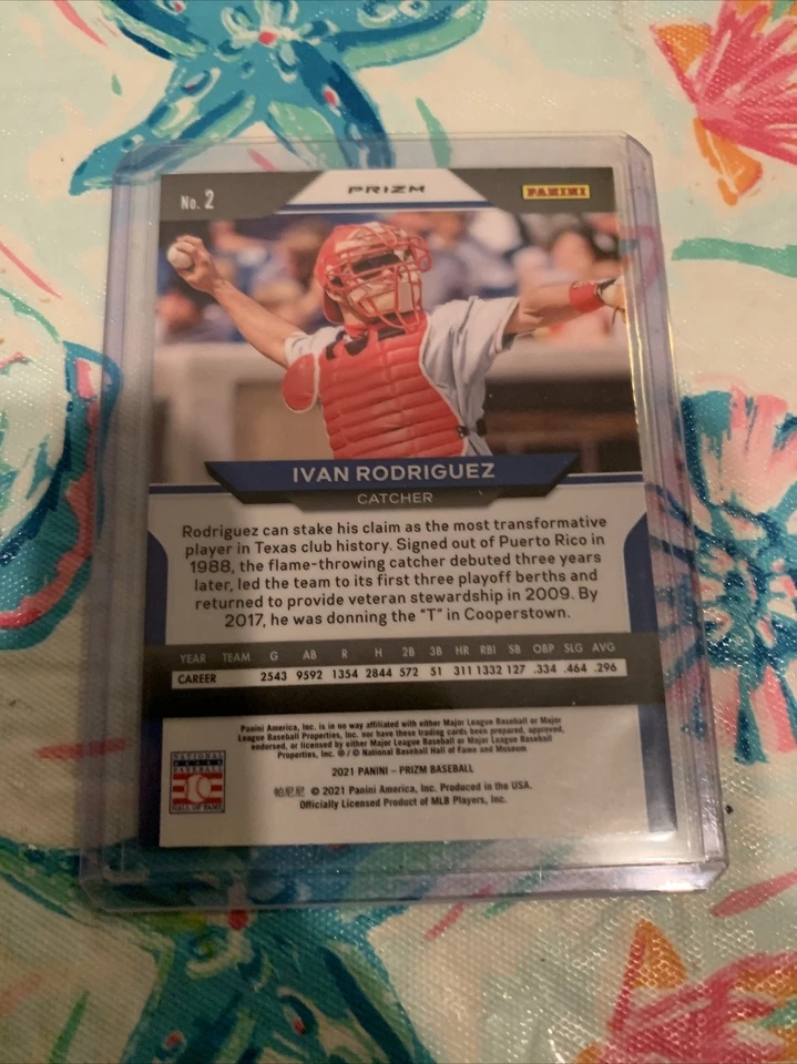 2021 Panini Prizm Baseball Ivan Rodriguez Red Prizm #2 - Image 2 of 2