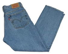Women's 501 Jeans Levi's Button Fly Cut Off Cuffs Tag 26/32 measured Size 26x26