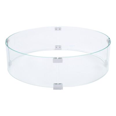 Round Tempered Glass Fire Pit Wind Guard For Clear Flame Protection ERT