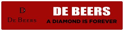 De Beers | Branded Premium Decorative Plastic Display Sign | 6''h x 24''w