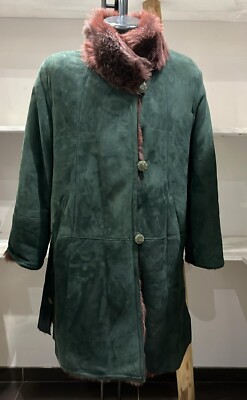 Umberto Olivieri Shearling Coat Pre-Owned Woman Size 44 Green XYM634L