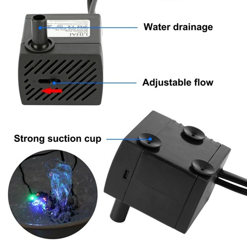 Mini Teichpumpe Springbrunnen Wasserspielpumpe Elektrisch Teiche Pump Tauchpumpe - Bild 8 von 15