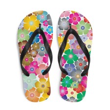 Colorful Floral Flip-Flops