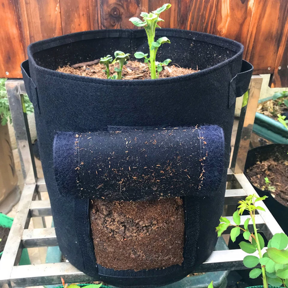 3X 10 Gallon Potato Grow Planter Container Bag Pouch Root Plant Growing Pot Side - Image 4 of 4