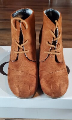 m♡  New Women Sz 9 Cato Camel Brown Faux Suede Wedge Ankle Desert
