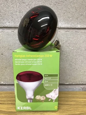 KERBL INFRA RED HEAT BULB LAMP RUBY 250W poultry chick brooder lambs livestock