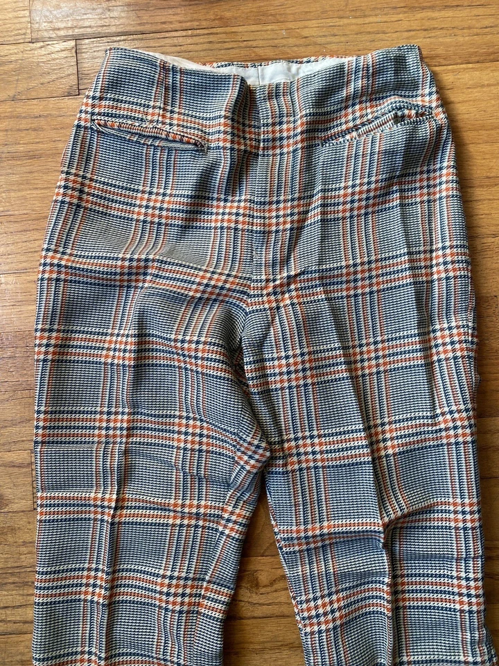 Pantalones a cuadros vintage años 70 Levi's For Gals Sta-Prest 24x27 pantalones campanarios Foto 2 de 4