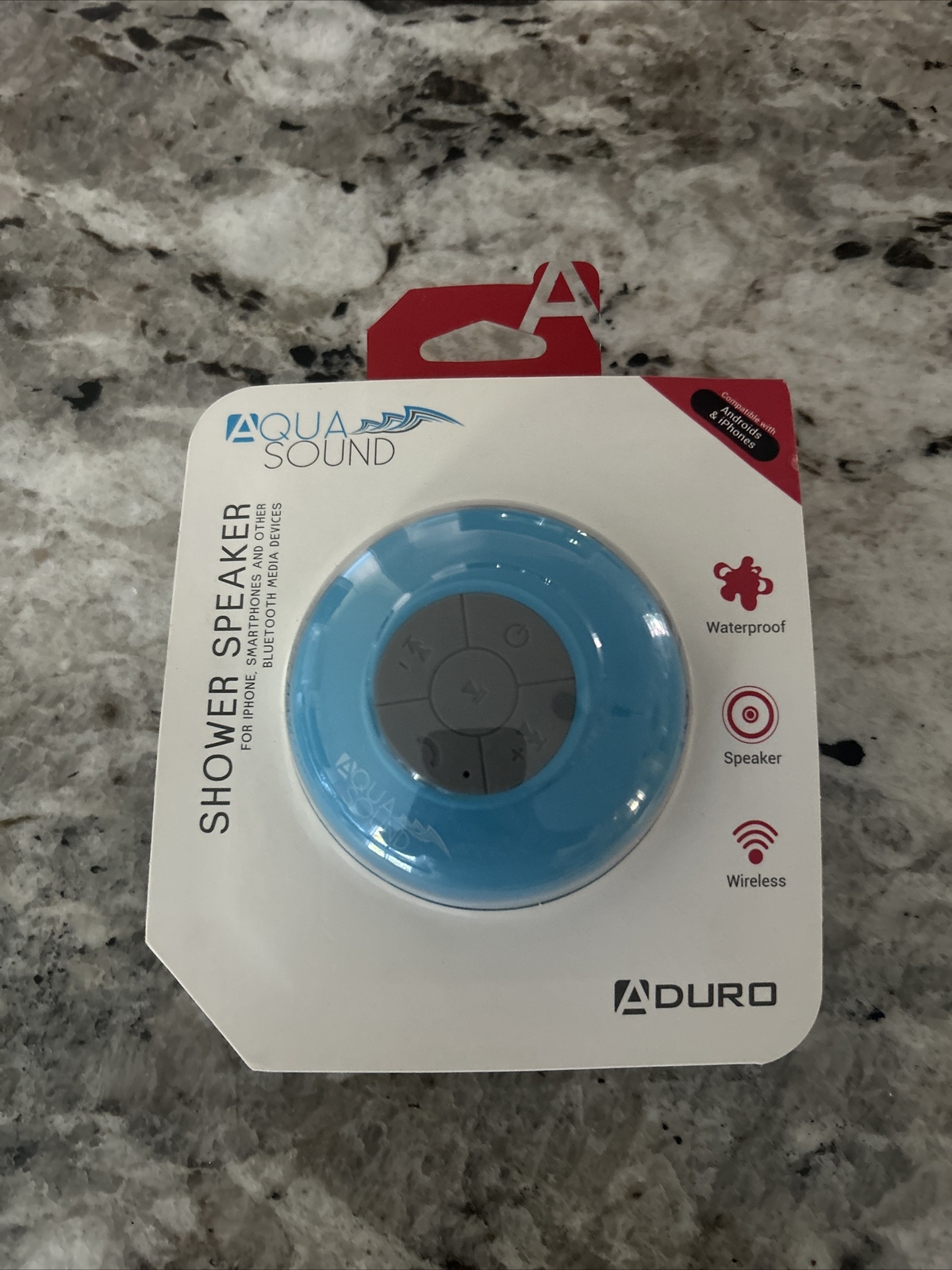 Aduro Aqua Sound Bluetooth Water Proof  Shower Speaker w/ Convenient Music