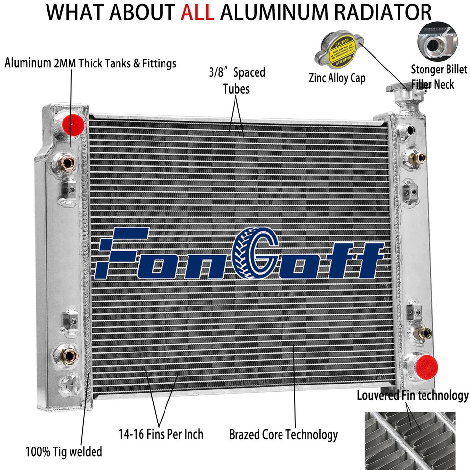 3-Row Radiator Fits 1988-1993 1989 GMC Chevy C/K 1500 2500 3500 Pickup 5.0L 5.7L Foto 2 de 4