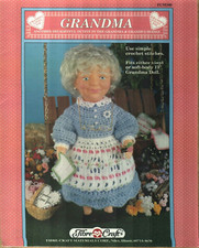 GRANDMA 13" DOLL DRESS FIBRE CRAFT CROCHET PATTERN LEAFLET