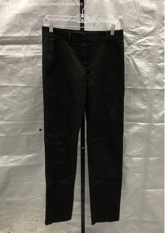 Louis Vuitton Women's Black Organic Cotton Straight Leg Slacks Sz 36 COA