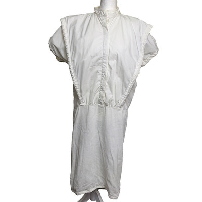 VTG Callaghan Italy White Cotton Waffle Knit Panel Drop Waist Dress IT 40 US 4