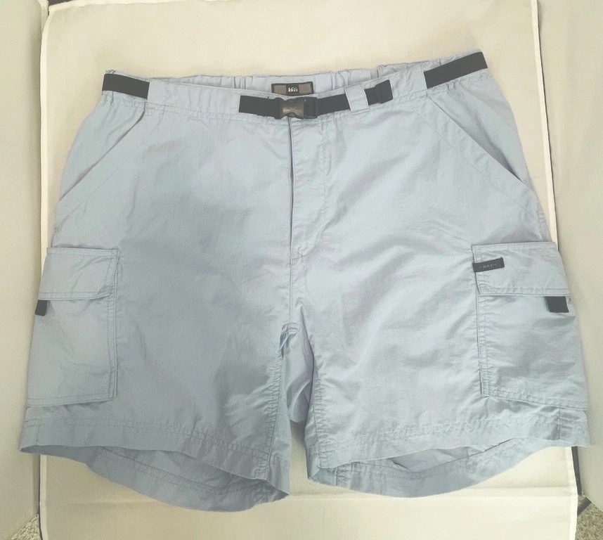 REI Cargo Hiking Shorts Light Blue Women 16 Quick Dry Pockets UPF+50 Nylon
