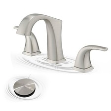 Brushed Nickel Bathroom Sink Faucet 3 Hole 8 Inch Widespread Bathroom Faucet ...