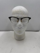 Vintage 1950s Art Craft Cat Eye Eyeglasses 4 1/4 - 5 3/4 Black Gold Glasses