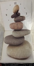Horloge murale 2 pièces zen pierre cairn à voir !