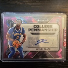 Jaylen Clark 2023 Prizm Draft Picks College Penmanship Purple Ice #/99 Auto