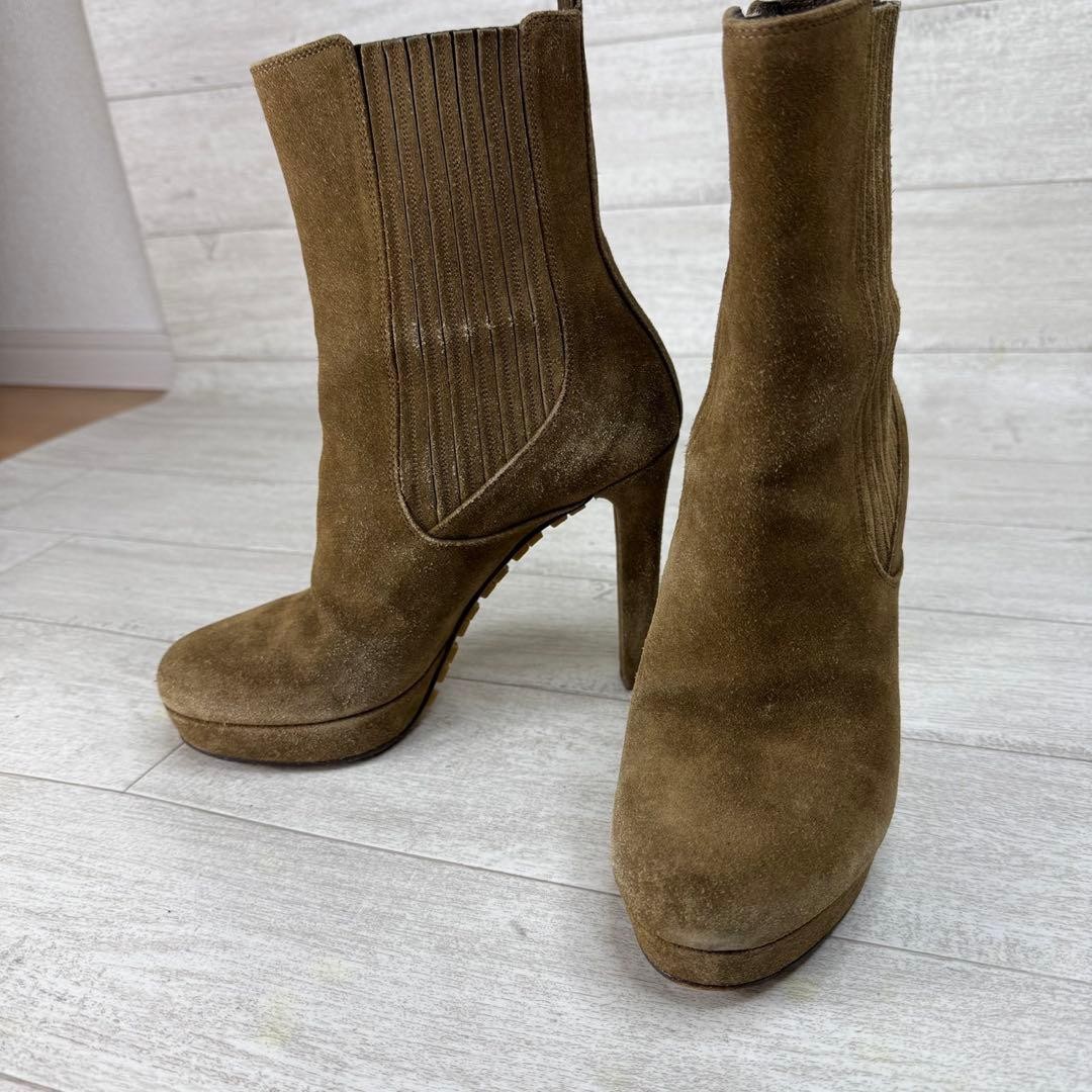 GUCCI Short Boots Shoes EU 37 US 7 Suede Brown Authentic thumbnail 9