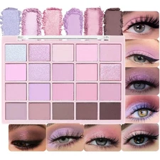 Light Purple Pink Nude Matte Eyeshadow Palette, Waterproof, Travel Kit