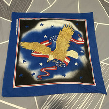 Men's Patriotic Eagle USA Stars  Stripes Handkerchief Blue Cotton/Poly