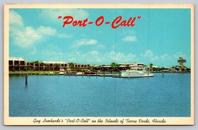 Vintage Port-O-Call Tierra Verde Florida 3D Postcard Gulf of Mexico