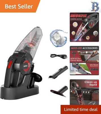 Rechargeable Wet & Dry Vacuum Cleaner with Accessories - Vacuum Anywhere!, Red
