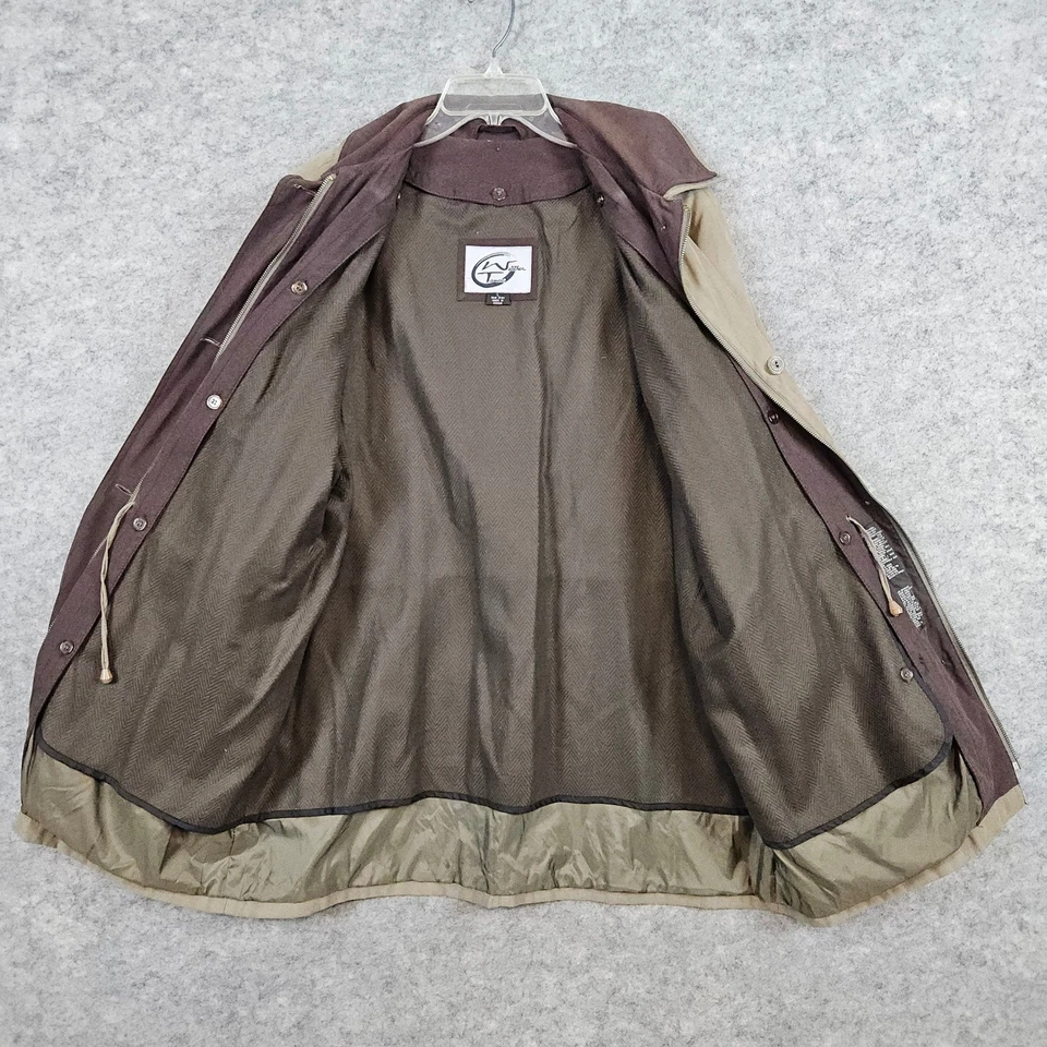 Weather Tamer Men's Light Brown Zip/Button Up Overcoat Jacket Size L Lined FLAWS - Image 4 of 4