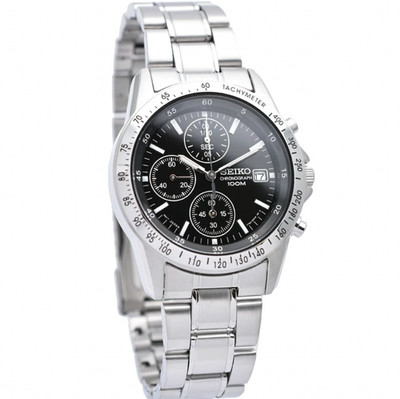 SEIKO High-speed Chronograph SND367PC SND367P1 Black Silver Men's Watch Analog