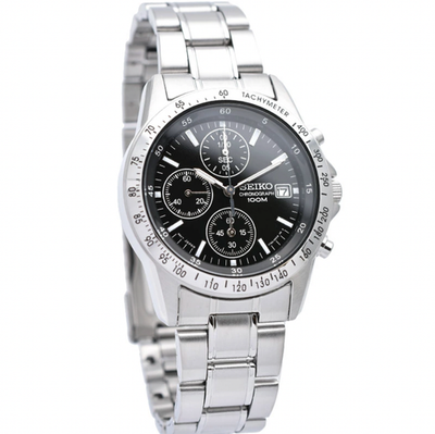 SEIKO High-speed Chronograph SND367PC SND367P1 Black Silver Men's