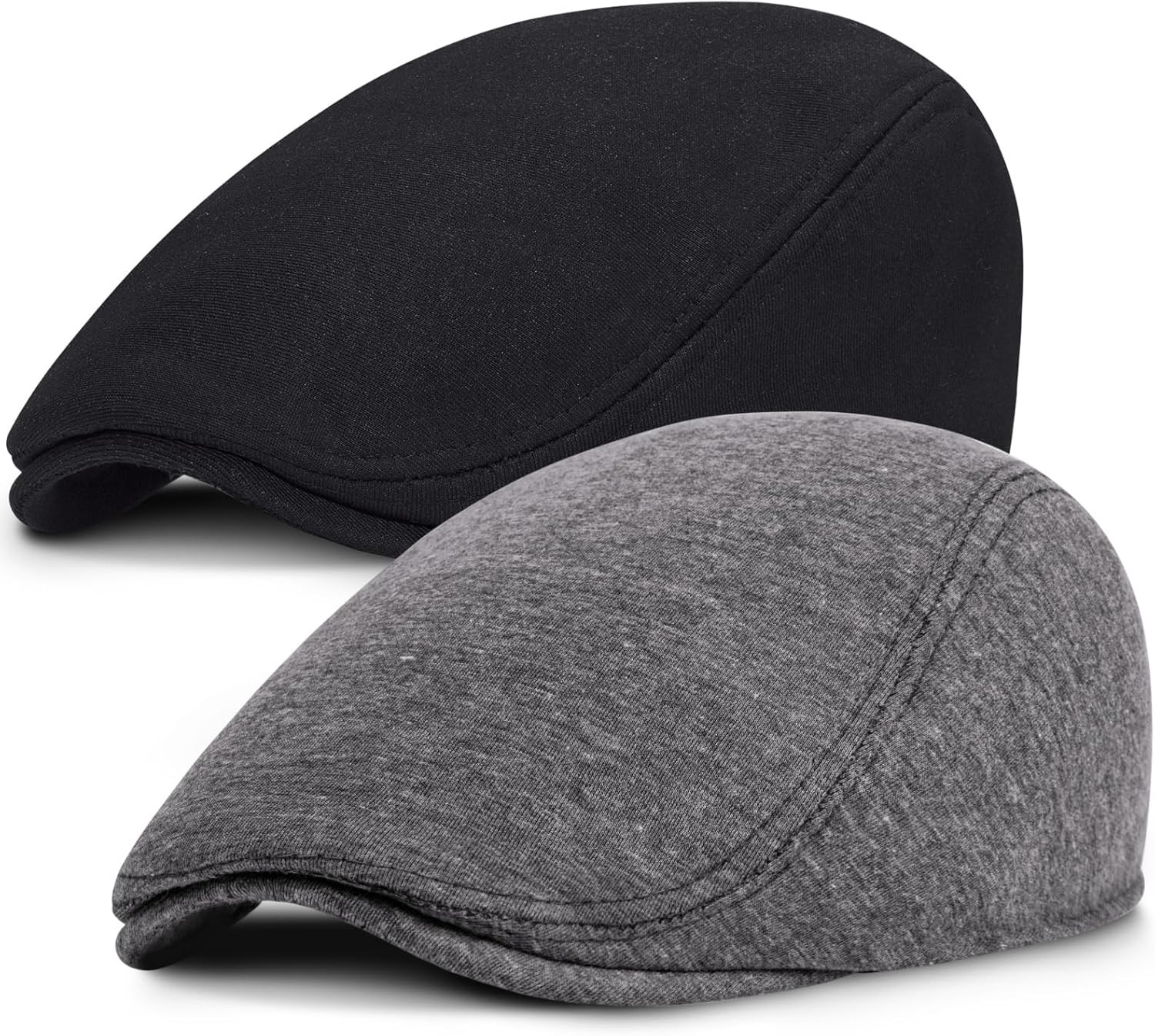 Boina de Lana para Hombre Estilo Espiga Ajustable 2 Piezas Sombrero Tipo Gorra