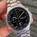 Rare Seiko Chronograph Quartz 7T42-6A10 Black Dial Date Vintage Watch Men