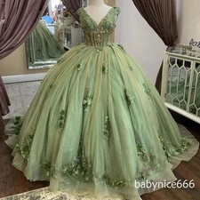 Ball Gown Princess Quinceanera Dresses Beaded Appliques Sweet Dress Lace-Up Back