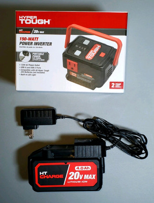 New Hyper Tough Power Inverter, with 20v MAX Lithium-Ion battery and charger