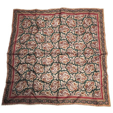 Vtg Ashear 100 Silk Paisley Pocket Square Scarf 18" Hand Rolled Portugal Preppy
