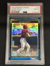 2002 Bowman Chrome #241 Chase Utley Refractor /500 Phillies PSA 8 RC ROOKIE