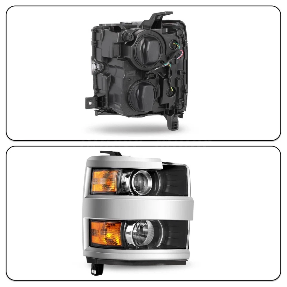 For 2015-2019 Chevy Silverado 2500 3500 HD Chrome Headlight Passenger Right Side Foto 3 de 4