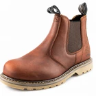 Mens Leather Chelsea Boots Woodland Dark Brown Goodyear Welted Hiking Walking