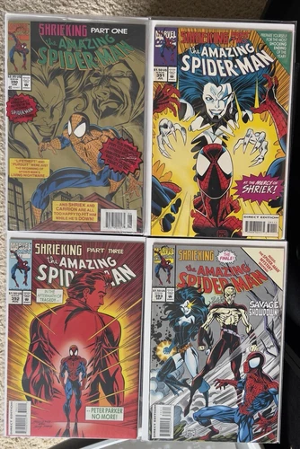 AMAZING SPIDER-MAN ISSUES #390-393 - NM-  SHRIEKING STORY ARC - 390 poly bagged
