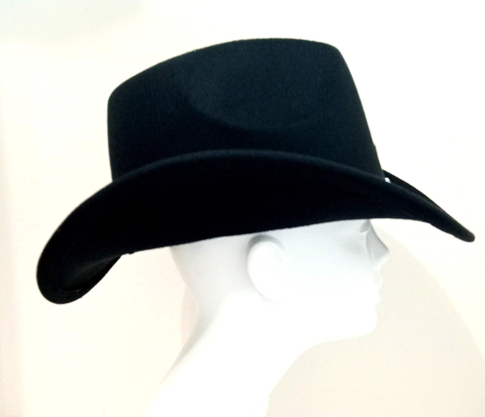 Western Unisex Wedding Black Cowboy Hat 3 Rows AB Rhinestone Band 910