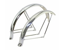 Bike 26 inch Flared Adjustable Middleweight Fender Set Chrome.