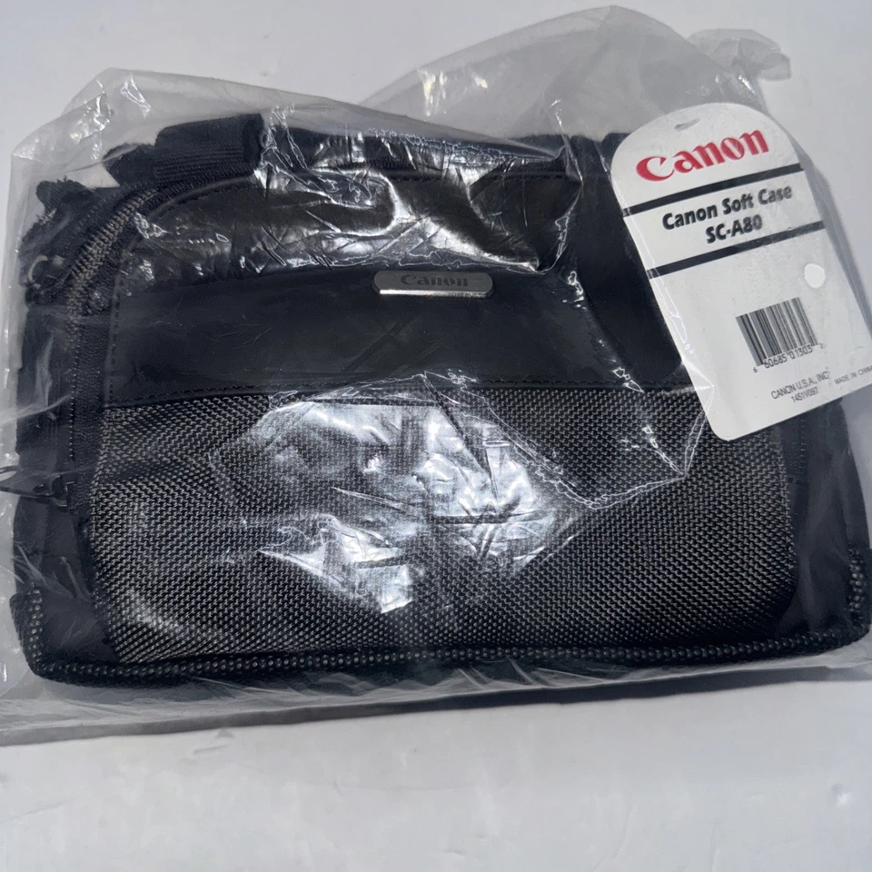 *NUEVO EN PLÁSTICO* Estuche de Transporte Suave Canon SC-A80/Correa para el Hombro Negro 10”x3”x6” Foto 2 de 3