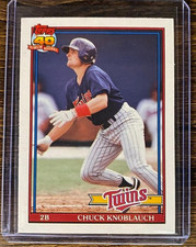 1991 Topps Chuck Knoblauch Card Minnesota Twins