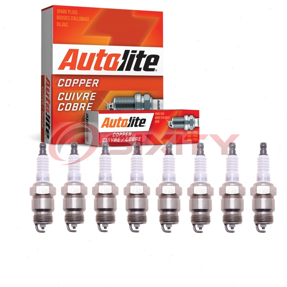 8 pc Autolite Copper Core Spark Plugs for 1972-1974 Ford E-200 Econoline jp