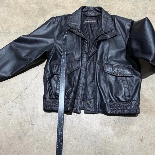 Vintage Charles Klein 90s Leather Bomber Jacket Size L image 7