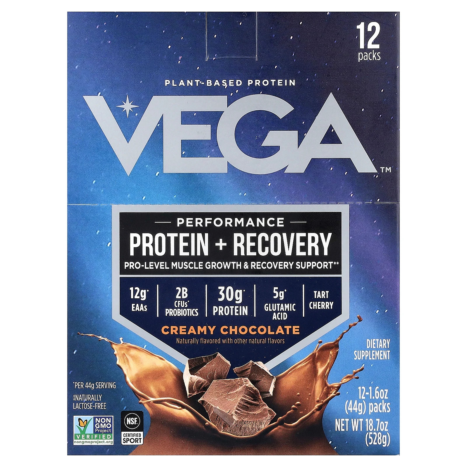 Performance Protein Recovery Creamy Chocolate 12 Packs 16 oz 44 g Each 6890₽