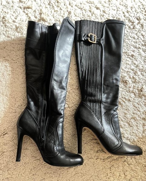 Women Dune Boots Black Leather 38 #3OAN