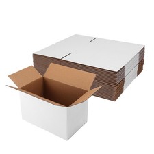 9x6x6 Shipping Boxes Set of 25, White Corrugated Cardboard Box for Small Busi...