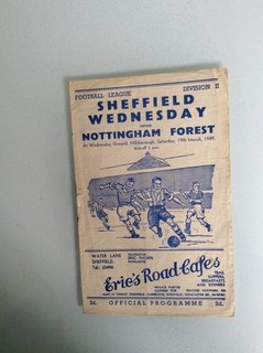 SHEFFIELD WEDNESDAY V NOTTINGHAM FOREST 19.03.1949 FOOTBALL LEAGUE GAME