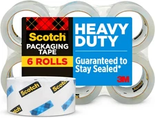 Scotch Heavy Duty Shipping Packing Tape, Clear, Shipping and Packaging Supplies,
