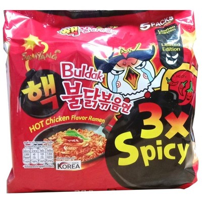 Samyang Buldak Hot Chicken Ramen 3X Spicy Instant Noodles Extra Hot